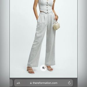 Brand new Reformation Montauk Pant Light Grey in size 4.